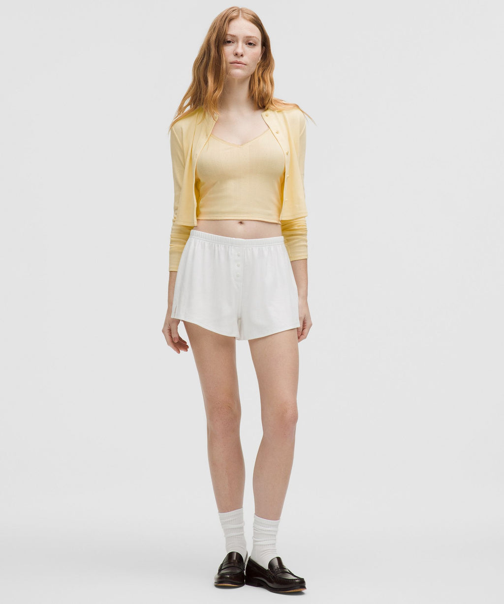 Cotton Pointelle Cropped Cami Tank Top