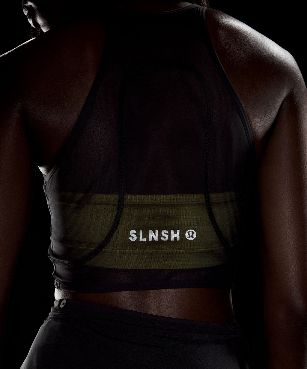 Mesh Cross-Front Cropped Tank Top B/C CupSLNSH Collection