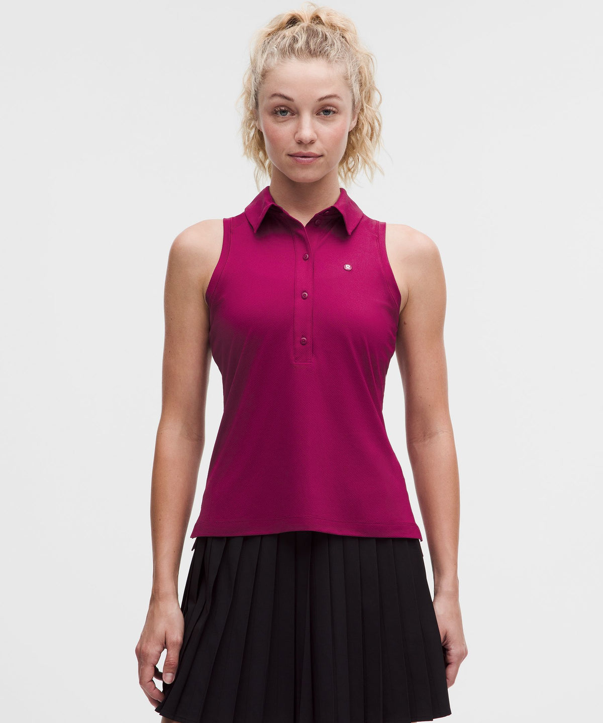 Quick-Dry Sleeveless Polo Shirt Straight HemLogo