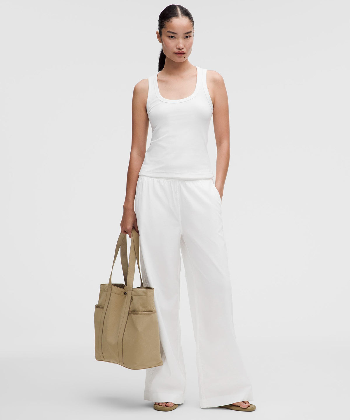 Little Ribbed Scoop-Neck Tank Top