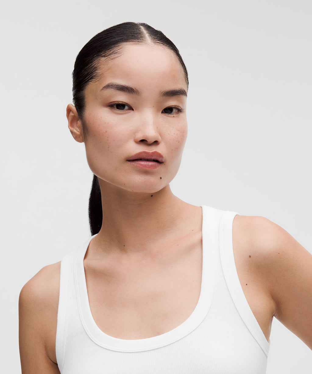 Little Ribbed Scoop-Neck Tank Top