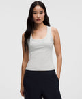 Little Ribbed Scoop-Neck Tank Top