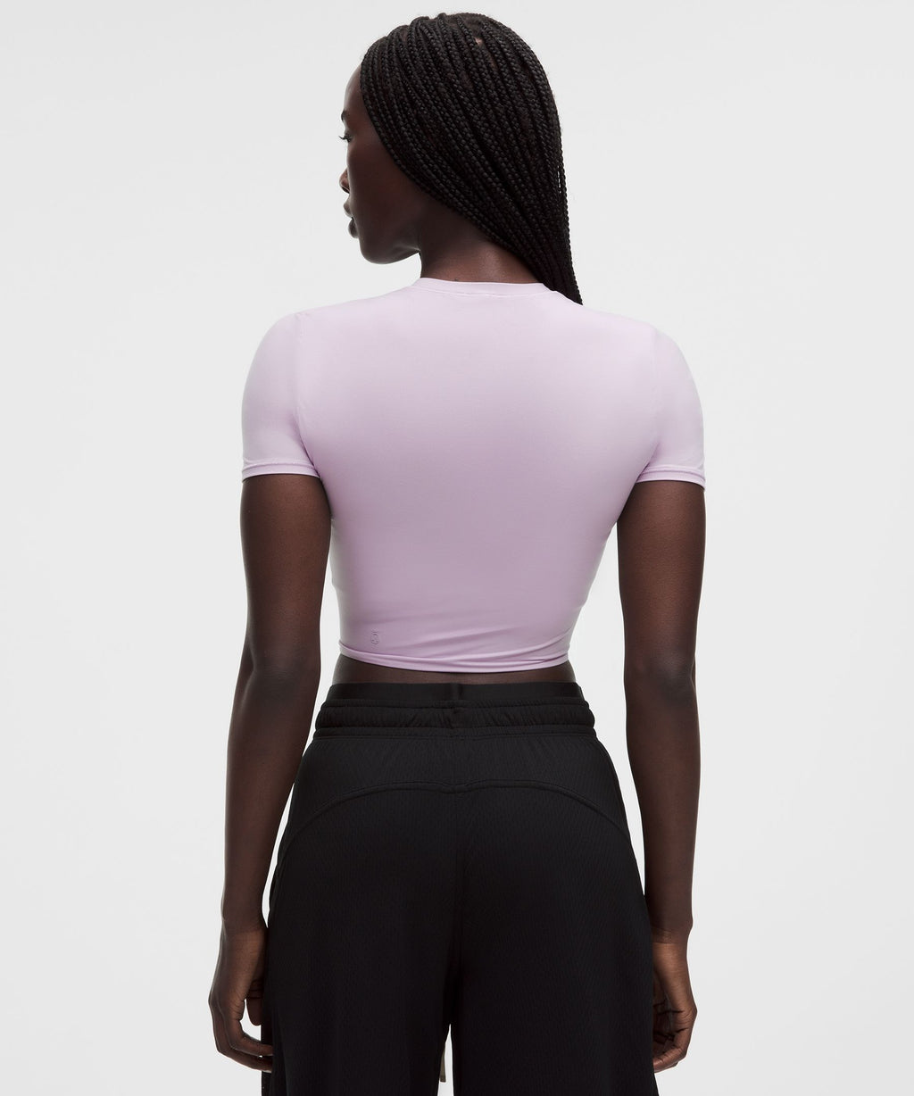 Wundermost Ultra-Soft Nulu Crewneck Cropped T-Shirt