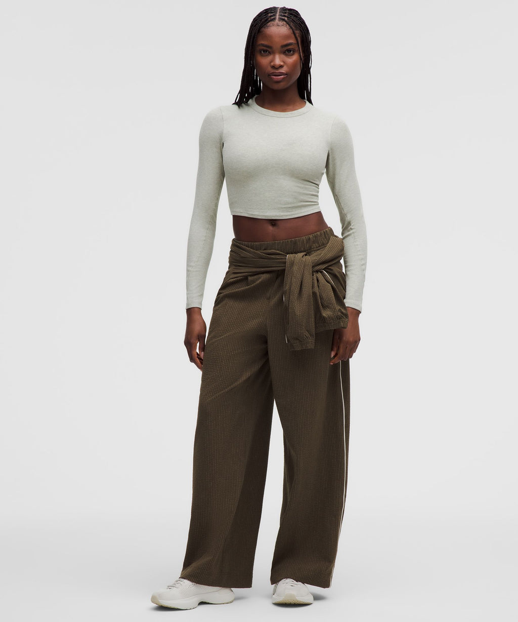 Hold Tight Straight-Hem Cropped Long-Sleeve Shirt