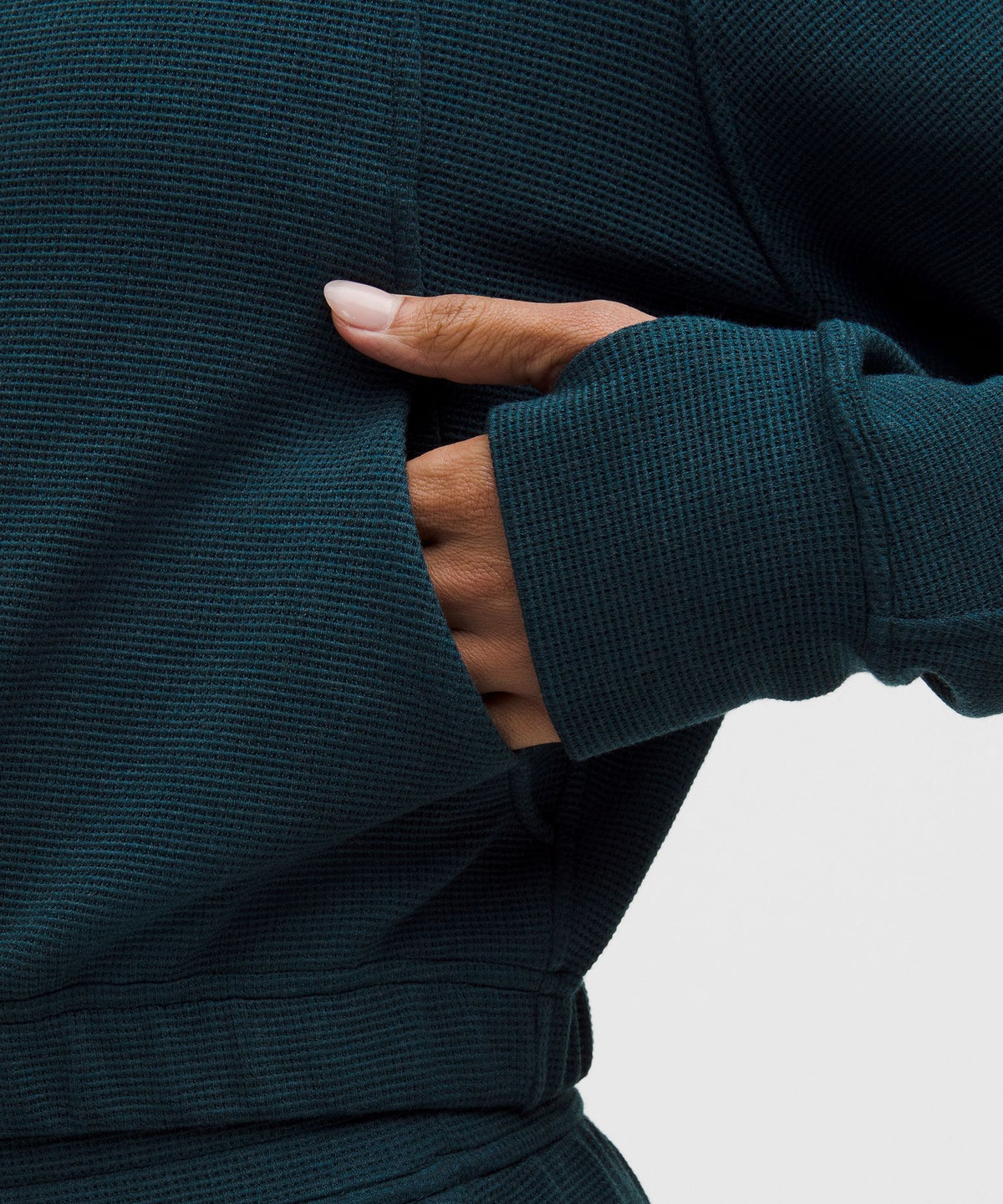 Scuba Cropped Funnel-Neck Half ZipWaffle