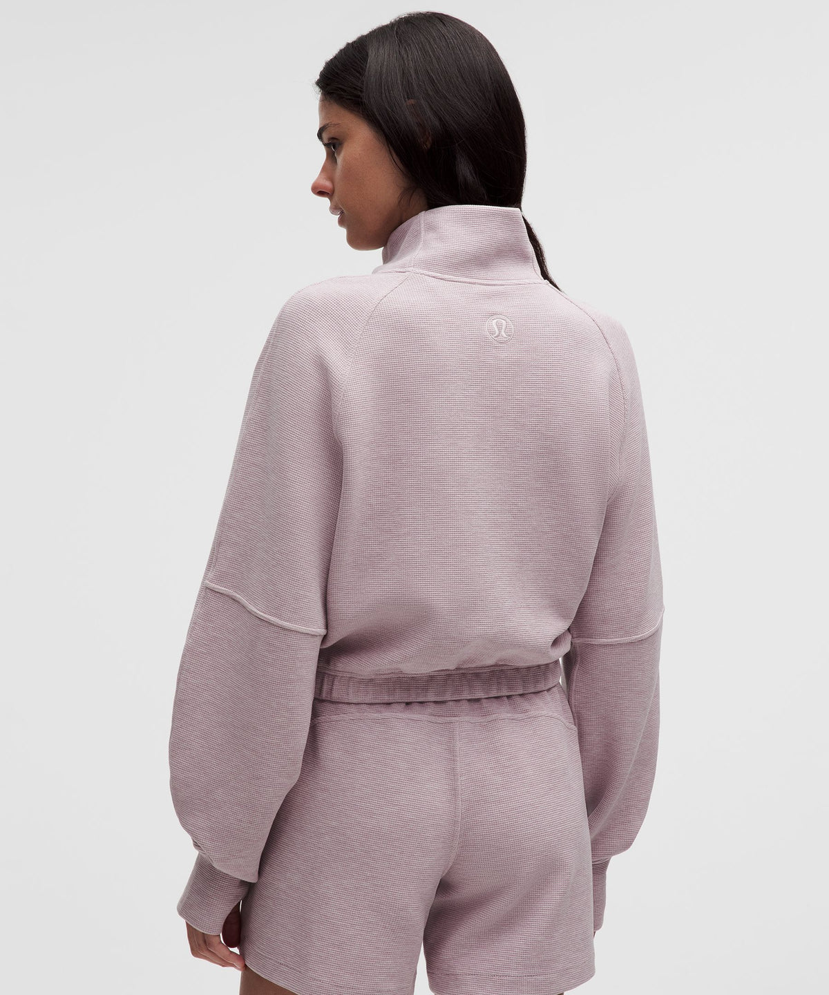 Scuba Cropped Funnel-Neck Half ZipWaffle