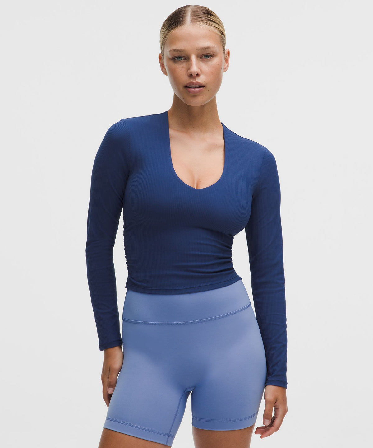 All It Takes Ribbed Nulu V-Neck Long-Sleeve ShirtB-D Cups