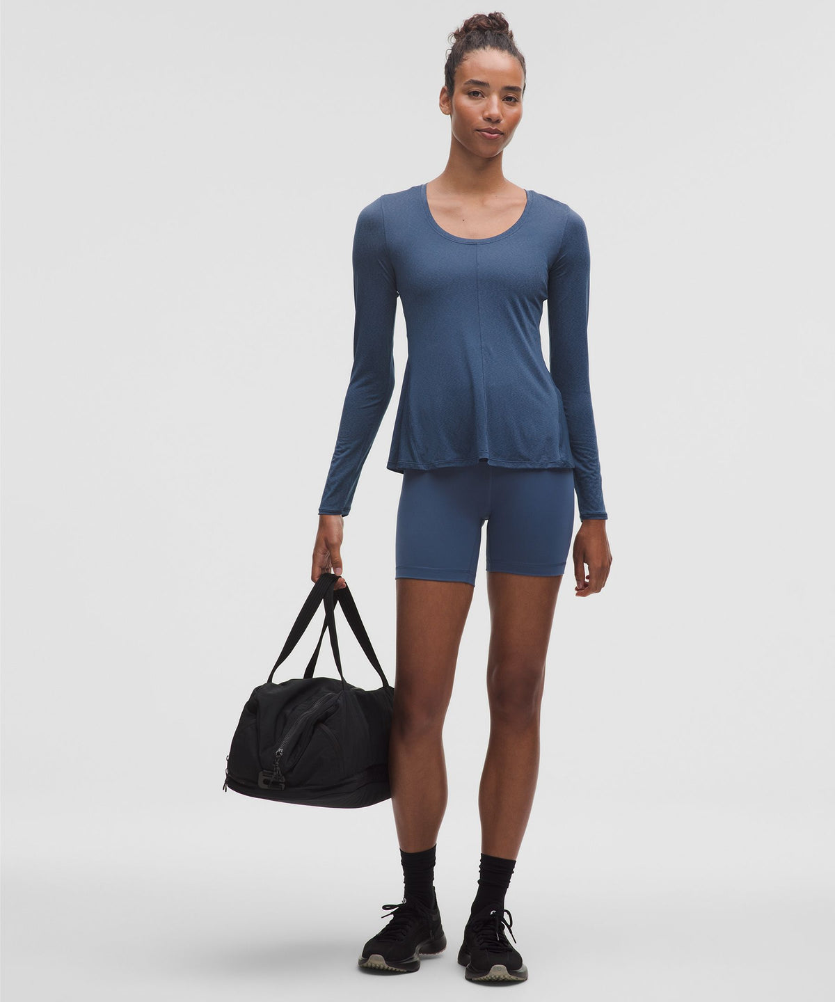 Lightweight Flowy Hem Long-Sleeve Shirt