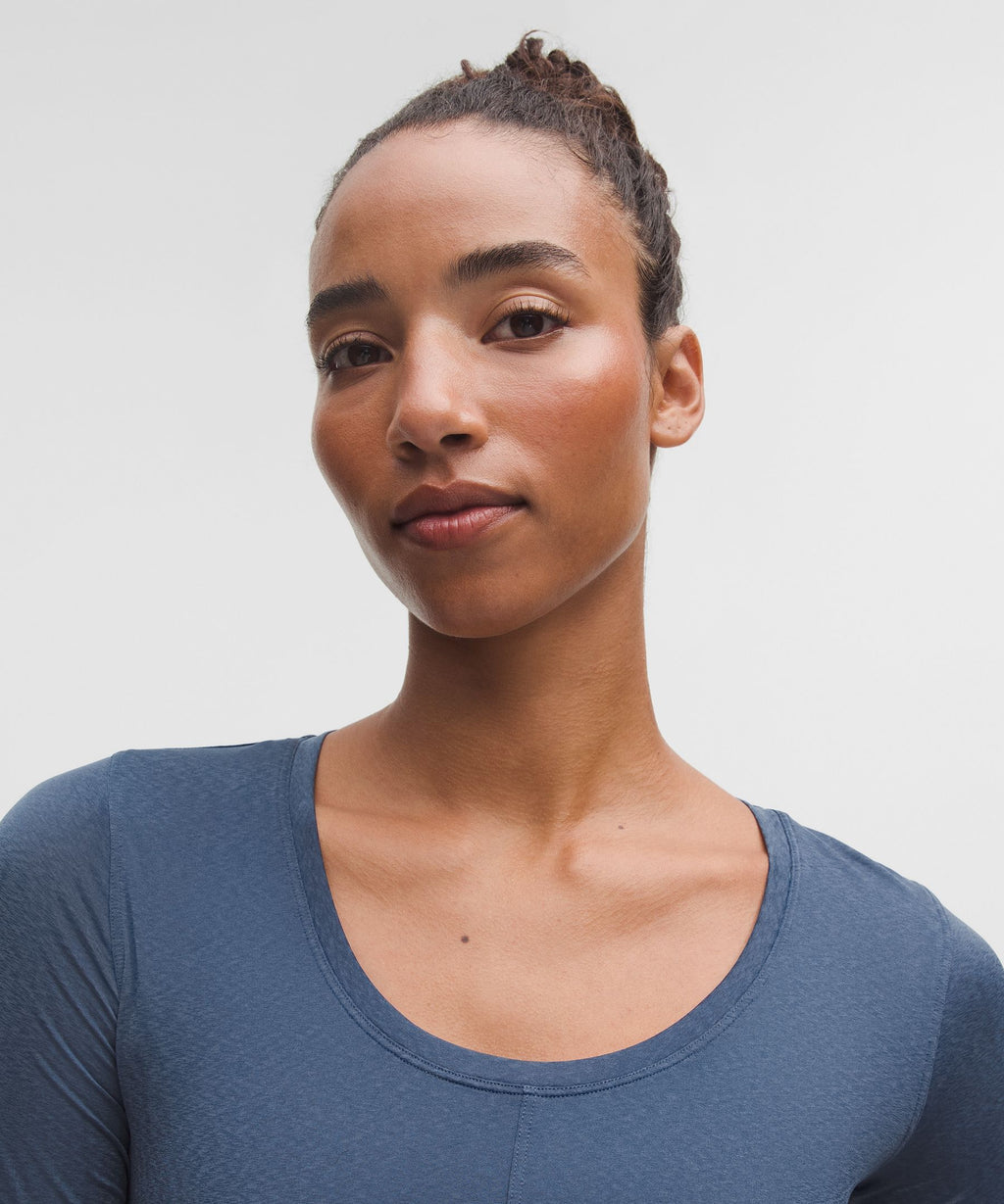 Lightweight Flowy Hem Long-Sleeve Shirt