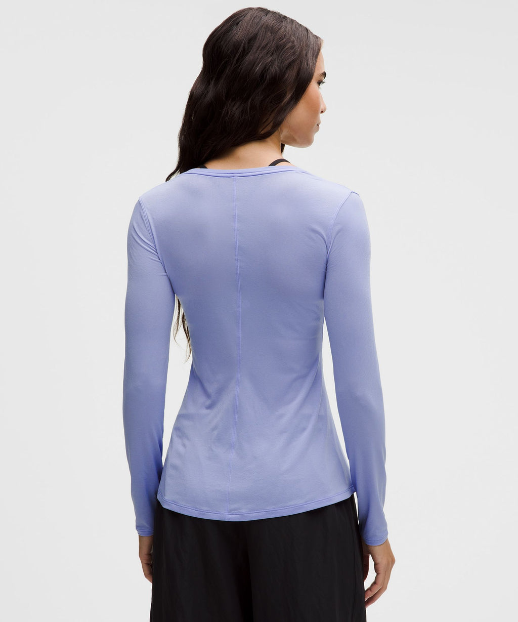 Lightweight Flowy Hem Long-Sleeve Shirt