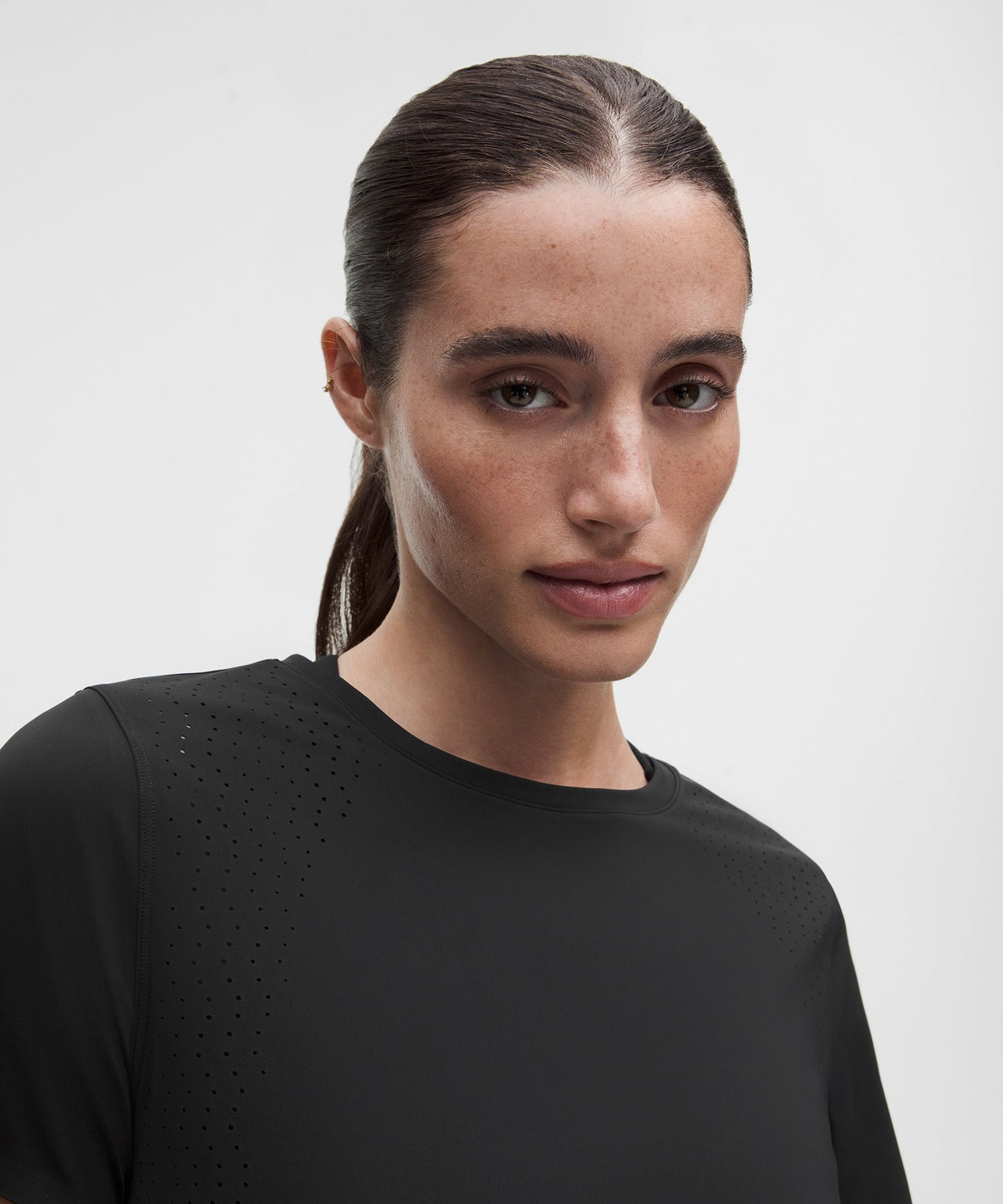 Sleek Perforated Running Short-Sleeve Shirt