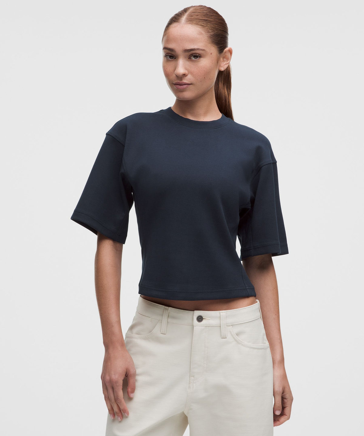 Double-Knit Relaxed Short-Sleeve Shirt