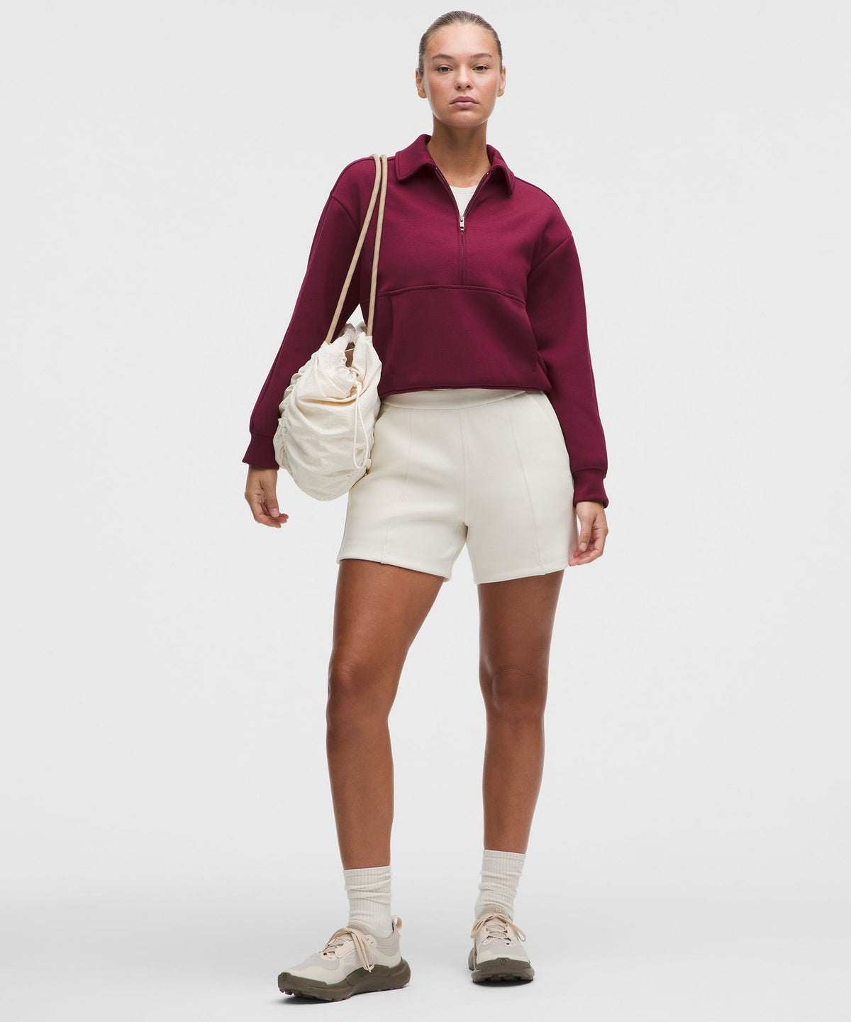 Smooth Spacer Relaxed Collared Half Zip