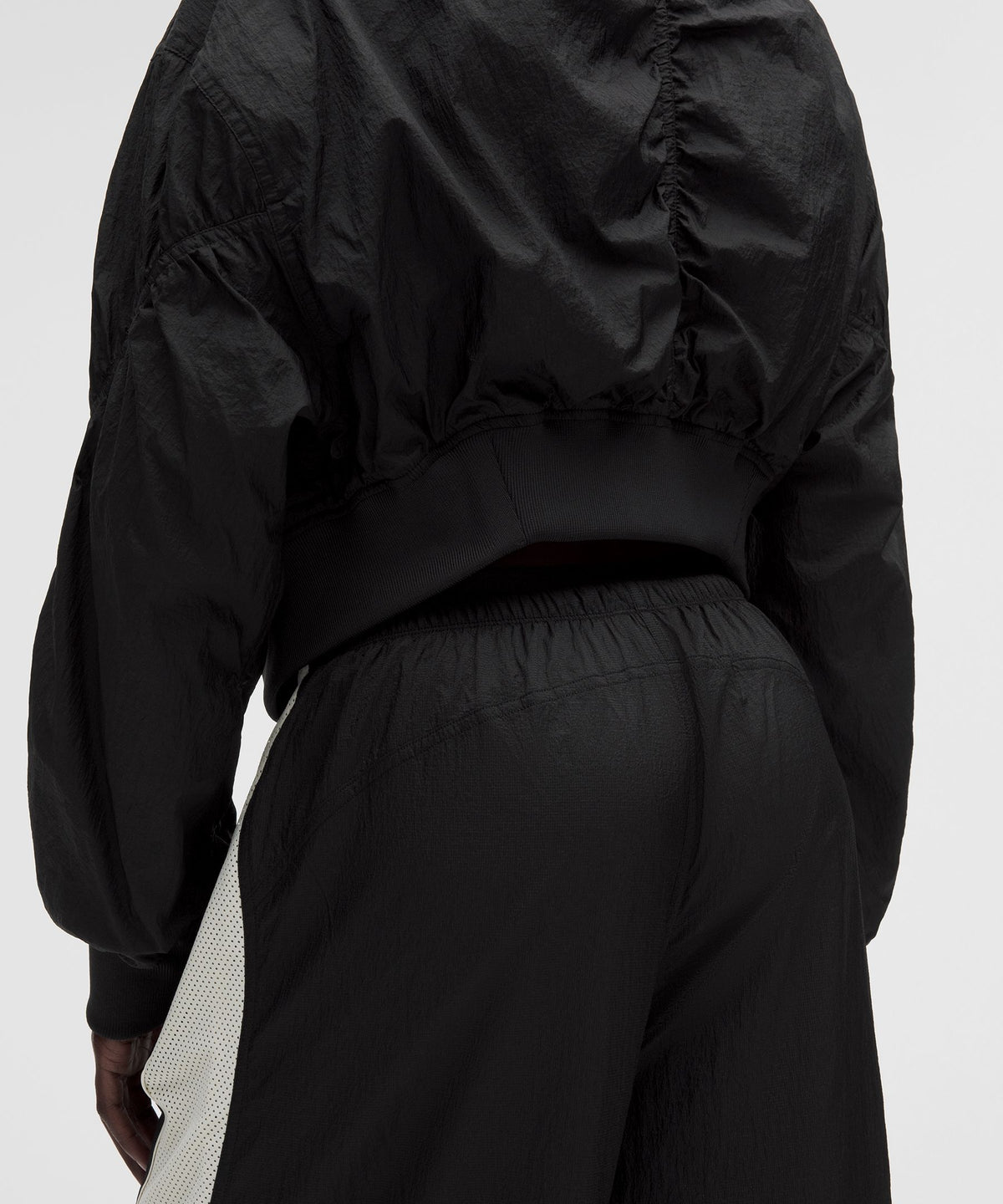 Curved-Hem Cropped Bomber