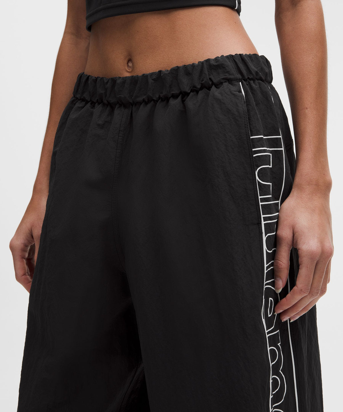 Crinkle Nylon Mid-Rise Track PantWordmark