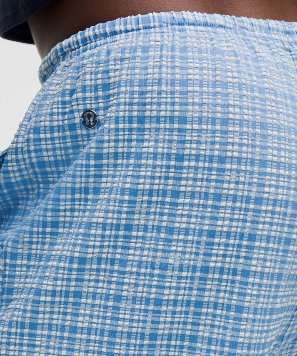 Seersucker Check Mid-Rise Pull-On Pant