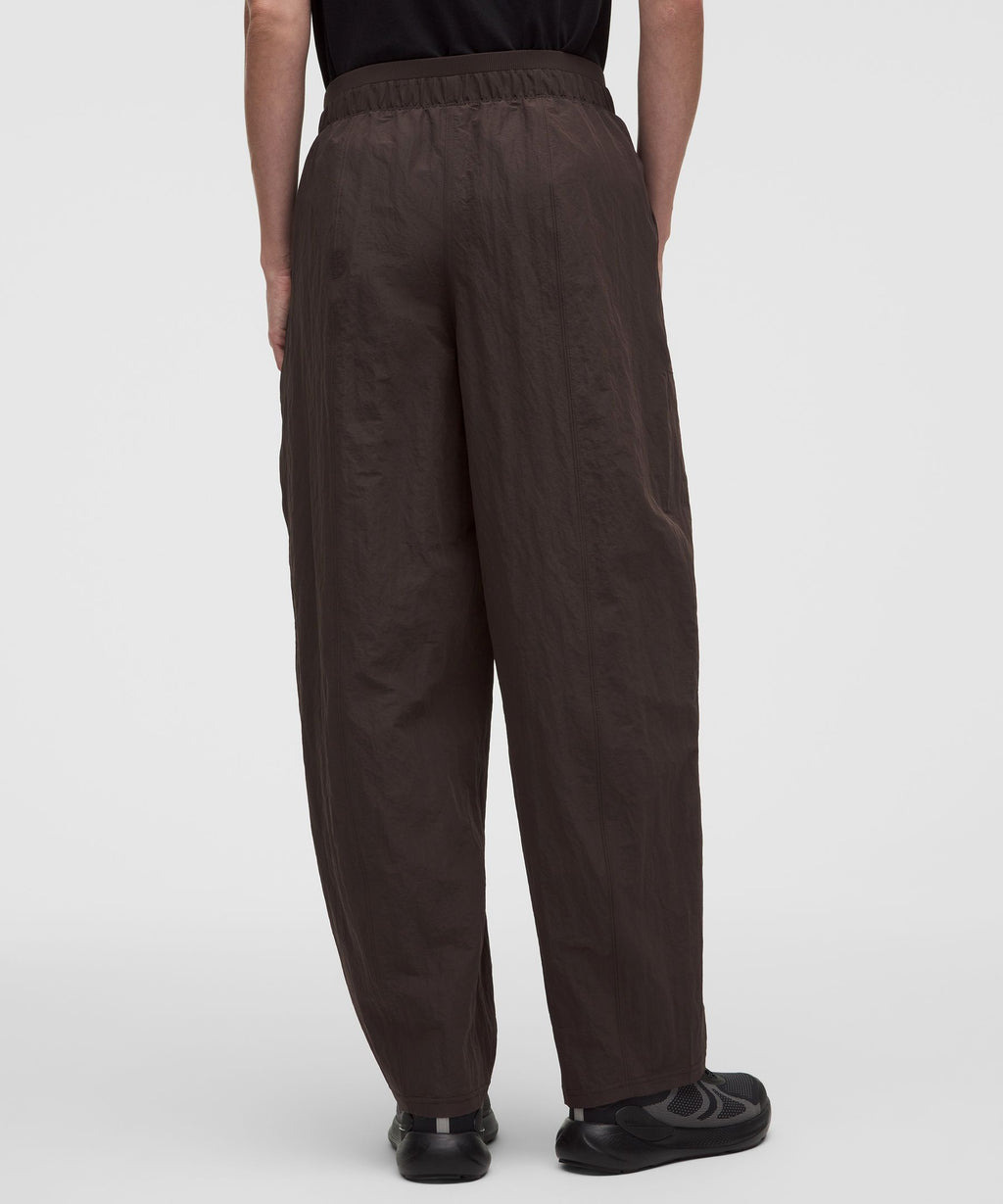 Crinkle Nylon Mid-Rise Barrel-Leg PantShort
