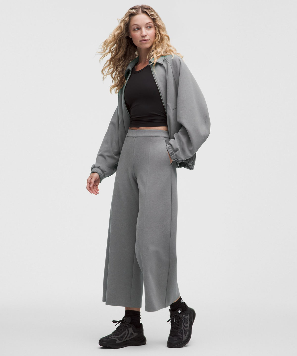 Daydrift Mid-Rise Cropped Wide-Leg TrouserTwill
