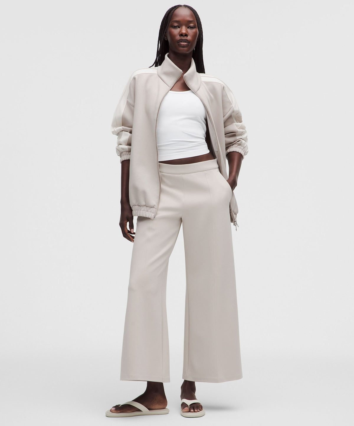 Daydrift Mid-Rise Cropped Wide-Leg TrouserTwill