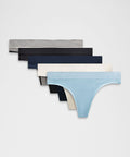UnderEase Mid-Rise Thong Underwear5 Pack